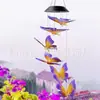 Novo Sino de Vento Solar com Luz, Luz Colorida que Muda de Cor para Pendurar em Pátio B&B, Luz de LED de Beija-flor de Natal Borboleta para Jardim