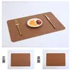 Mantel Individual de Cuero con Patrón de Vaca Escandinavo, Doble Cara, Estilo Occidental, para Mesa de Comedor, Mantel para Vajilla, Mantel Aislante, Anti-quemaduras, Impermeable y a Prueba de Aceite