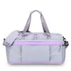 Bolsa de Viaje Grande de Color Block para Mujer, Separación de Seco y Húmedo, Bolsa para Gimnasio y Natación, Equipaje de Mano para Viajes Cortos, Moderna