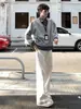 Shorts de Verano para Mujer 2020 Nuevos de Cintura Alta Sueltos Pierna Ancha Cintura Elástica Deportivos Adelgazantes Altos Casuales Pantalones de Pierna Recta Gris