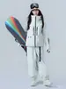 Conjunto de Traje de Esquí para Mujeres y Hombres, Impermeable para Snowboard, Engrosado, Costuras Completamente Selladas, Traje de Nieve Profesional Conjunto de Parte Superior y Pantalones 3L