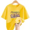 2544 # Camiseta para Niña de Manga Corta Ropa de Verano 2025 Nueva Mediana y Grande Ropa de Verano Camiseta Holgada de Manga Media Tops Estilo Occidental