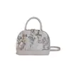 Bolsa Satchel Concha da Moda para Mulheres Outono 2025 Nova Bolsa de Ombro Transversal com Contraste de Cor Bordada Bolsa Casual Simples para o Dia a Dia