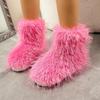 36-43 Zapatos de Mujer Talla Grande Botas de Mujer 2025 Invierno Zapatos de Algodón Botas de Nieve Cortas Planos Planos Tacón Cálido Casual Botas de Invierno
