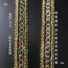 Palacio de Perlas Estilo Nuevo 15mm Gancho Bilateral de 8 Palabras Cinta de Seda Dorada y Plateada A18 Accesorios para Manga de Ropa Encaje