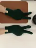 Guantes de lana de punto para mujer, nuevos para otoño e invierno, combinan con todo, estilo coreano suave, color liso, con etiqueta, de cinco dedos, cálidos