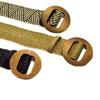 Versión coreana de cinturón elástico de lona para mujer Cinturón decorativo tejido de lona con hebilla redonda de madera simple para mujer al por mayor en stock