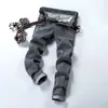 Novedad Otoño Jeans para Hombre Hombres Rectos Ajuste Delgado Elásticos Cónicos Casuales de Marca de Moda Versátiles Pantalones Largos Pantalones de Hombre Algodón