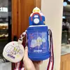 Copo térmico infantil do Ultraman para meninos que vão à escola, garrafa de água de aço inoxidável 316 de grau alimentício para bebês com canudo para alunos do ensino fundamental