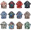 Camisa de Manga Corta de Seda Helada de Verano para Hombre, Camisa Floral Playera de Tendencia Nacional Hawaiana, Camisa Versátil de Estilo Hong Kong Holgado Japonés para Hombre