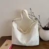 Bolsa Tote Versátil Leve Transfronteiriça, Bolsa de Aula, Bolsa de Tecido Simples Artística Estilo Coreano, Bolsa Transversal Casual Nicho Artístico
