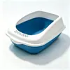 Caixa de areia para gatos semi-fechada, desodorizante, feita de material PP, design com tampa basculante, vaso sanitário anti-respingo para gatos, suprimentos extras grandes para animais de estimação do fabricante
