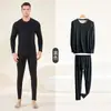 Ropa interior térmica para hombre jiahoude forro de lana de oveja sin costuras base de seda top de invierno ropa de otoño traje de pantalones largos