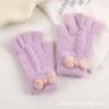 2025 Nuevos Guantes Bordados para Mujer Lindo Oso Sonriente de Dibujos Animados Otoño e Invierno Cálidos y a Prueba de Frío Agujas para Hombres y Mujeres