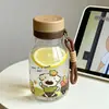 Copo de Canudo de Leite Cartoon de Verão, Copo Plástico de Grau Alimentício Portátil de Alto Valor para Meninas, Adequado para Estudantes Indo para a Escola