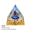 Pirâmide de Cristal Natural 5cm Estilo Europeu e Americano Decoração de Mesa para Casa e Escritório Ornamento de Pirâmide de Resina para Yoga Meditação