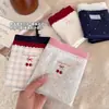 Ropa Interior Estilo Chica Cereza Dulce para Mujer, Algodón Puro, Antibacteriana Grado 10, Bragas con Refuerzo 100% Algodón, Nuevos Shorts con Ribete de Encaje