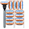 Barbeador manual masculino, barbeador masculino vintage, suporte para barbeador, barbeador de 3 lâminas, barbeador para aparar pelos de uso doméstico