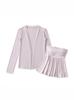 Verano 2025 Nuevo Estilo Suave Top Tubo Plisado Cárdigan Chaqueta de Manga Larga Traje Casual de Dos Piezas para Mujer