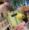 Momoshine Cesta de Vegetais Tecida à Mão de Celebridade da Internet Tailandesa de Verão Grande Capacidade Portátil Bolsa de Ombro Feminina para Praia