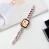 Correa de Cadena Gruesa de una Sola Fila de Acero Inoxidable Adecuada para Apple Watch Generación 8910 iWatch S11 Cadena de Mezclilla Brazalete Metálico