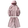 Casal Transfronteiriço Conjunto de Roupas de Proteção Solar Anti-ultravioleta de Verão Comércio Exterior Roupas de Pesca ao Ar Livre Roupas para Pele Shorts Conjunto de Duas Peças