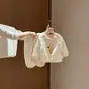 Conjunto de Invierno de Dos Piezas para Bebé Niña Estilo Coreano Elegante de Lunares Lindo Dibujo Animado Conjunto de Dos Piezas Ropa de Casa Cálida