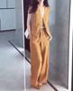 552579 Big Aimei Yiyuan 2025 Verano Nuevo de Alta Gama Color Sólido Chaleco sin Mangas Pantalones de Pierna Ancha Conjunto Slim de Dos Piezas