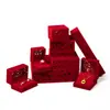 Caja de Boda Roja Calada con Tres Cajas Doradas, Caja de Empaque con Herrajes Dorados, Caja de Regalo, Caja para Anillo, Joyería, Set de Caja para Colgante