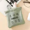 Bolsa Popular Transfronteriza de Banda Elástica de PU, Bolsa para Labiales, Bolsa para Auriculares, Bolsa de Almacenamiento para Cables de Carga, Portátil, Sencilla, Diseño de Bloques de Color