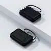 Batería externa solar de 20000 mAh para venta al por mayor transfronteriza, con cable incorporado, mini y compacta, ideal para acampar al aire libre y como fuente de energía portátil