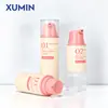 Processamento Personalizado de Frascos a Vácuo de PP Xumin 15ml, Frascos com Bomba, Frascos Brancos para Loção 50ml, Frascos Dosadores Cosméticos, Frascos Vazios