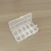 Caja de Almacenamiento de Plástico Transparente Anti-Hilo 10 Compartimentos Caja de Almacenamiento Fijo para Herramientas de Ferretería Caja de Empaque para Accesorios Joyería Cuentas