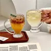 Caneca de Cerveja Criativa para Uso Doméstico, Xícara de Café Espessa com Alça, Copo de Vidro para Cerveja Artesanal e Vinho de Trigo, Copo de Vidro para Suco e Bebidas Geladas