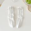 Calcetines holgados delgados de malla transpirable para primavera/verano para mujer con lazo de cinta 3D, hasta la mitad de la pantorrilla, estilo ballet, calcetines de algodón