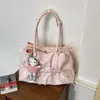 Bolsas de nicho transfronteiriças bolsa de boliche bolsa de ombro com laço bolsa de mão versátil de grande capacidade bolsa de ombro bolsa tote bolsa feminina