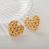 Dazan Ins Transfronterizo Acero de Titanio Chapado en Oro de 18K Estilo de Copenhague Nicho Corazón Burbuja Amor Pendientes y Collar Conjunto