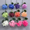 Ramo de flores de seda artificial de hortensia de 3 pétalos, flores de seda artificiales con un toque de alta gama, decoración de sala de estar, producto terminado de arte floral para bodas