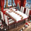 Fábrica de Navidad Tela al por mayor Decoración de mesa Festivo Nuevo Mantel y Funda de Silla Estampados de Copos de Nieve