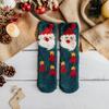 Calcetines de Coral Fleece Navideños para Hombres y Mujeres, Calcetines Gruesos de Medio Terciopelo hasta la Pantorrilla para Otoño e Invierno, Calcetines para el Hogar, el Suelo y para Dormir que no Sueltan Pelusa