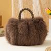 Bolsa Transversal de Pelúcia de Abóbora Outono Inverno Bolsa de Mão Versátil Bolsa de Ombro Único com Cordão Bolsa Nuvem Bolsa de Abóbora Bolsa Pequena Bolsa de Mão