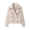 2025 Otoño Nuevo Moda Callejera Femenina Europea y Americana Chaqueta Corta de Lana Cruzada Doble 2244