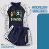 Traje de baño de Minecraft para niños, Traje de baño de dos piezas de manga corta para niños mayores, Conjunto de traje de baño de secado rápido 7