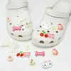 Lazo de gatito, estrella de cinco puntas, bonita decoración para zapatos, hebilla decorativa a cuadros retro, hebilla tridimensional de dibujos animados para zuecos, DIY