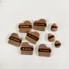 Dê uma mordida em puff de chocolate terno esponja úmido e seco dupla finalidade couro flocado multiuso maquiagem não comer pó cushion de ar