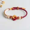 Pulsera Nudo Flor de Durazno Mandala Tejido a Mano Pulsera Nudo Wenchang para Hombres y Mujeres Pulsera DIY para Ensartar Joyas Venta al por Mayor