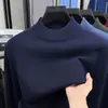 Suéter de lã masculino gola alta parcial transfronteiriço, novo suéter de tricô casual de outono e inverno, espessado e quente, adequado como camada base