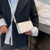 Bolsa Quadrada Pequena Personalizada Estilo Coreano Nova Moda 2025 Estampa de Laço Estilo Estrangeiro Linda Bolsa de Ombro Transversal para Mulheres