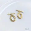 Ouro 14K Preenchido Ouro Claro Zircônia Micro-Pavimentada Fivela Ot Pulseira Trevo de Quatro Folhas Acabamento Colar de Pérolas Fivela de Conexão Acessórios DIY