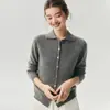 Cárdigan de cachemira holgado con cuello en V para mujer, adelgazante, de punto de un solo botón, top base, prenda exterior, Otoño/Invierno, Nuevo artículo